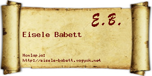 Eisele Babett névjegykártya